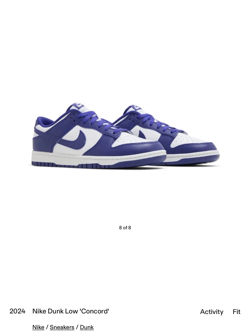 Nike Kids Dunk Low in Concord Blue and White